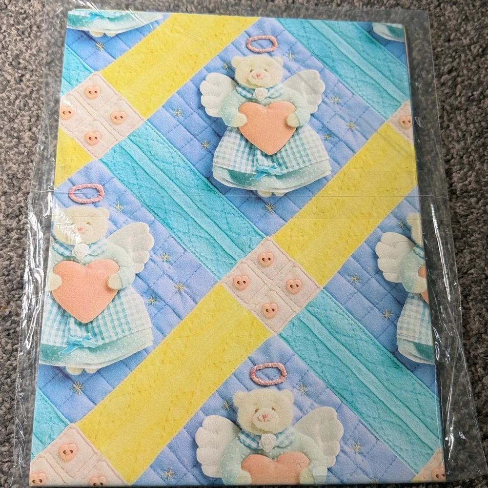 5/$25 VINTAGE Wrapping Paper Teddy Bears Angels
